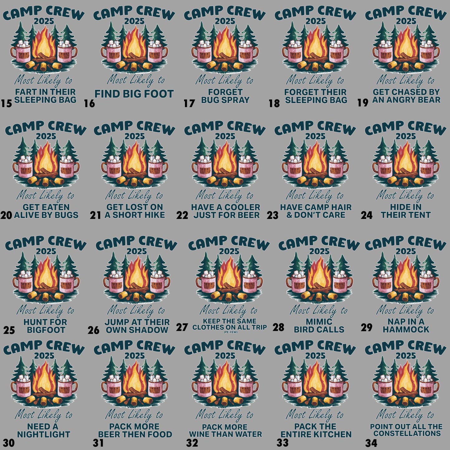 Custom Camping Group and Family Tshirts , Most Likely To (customtext) Design