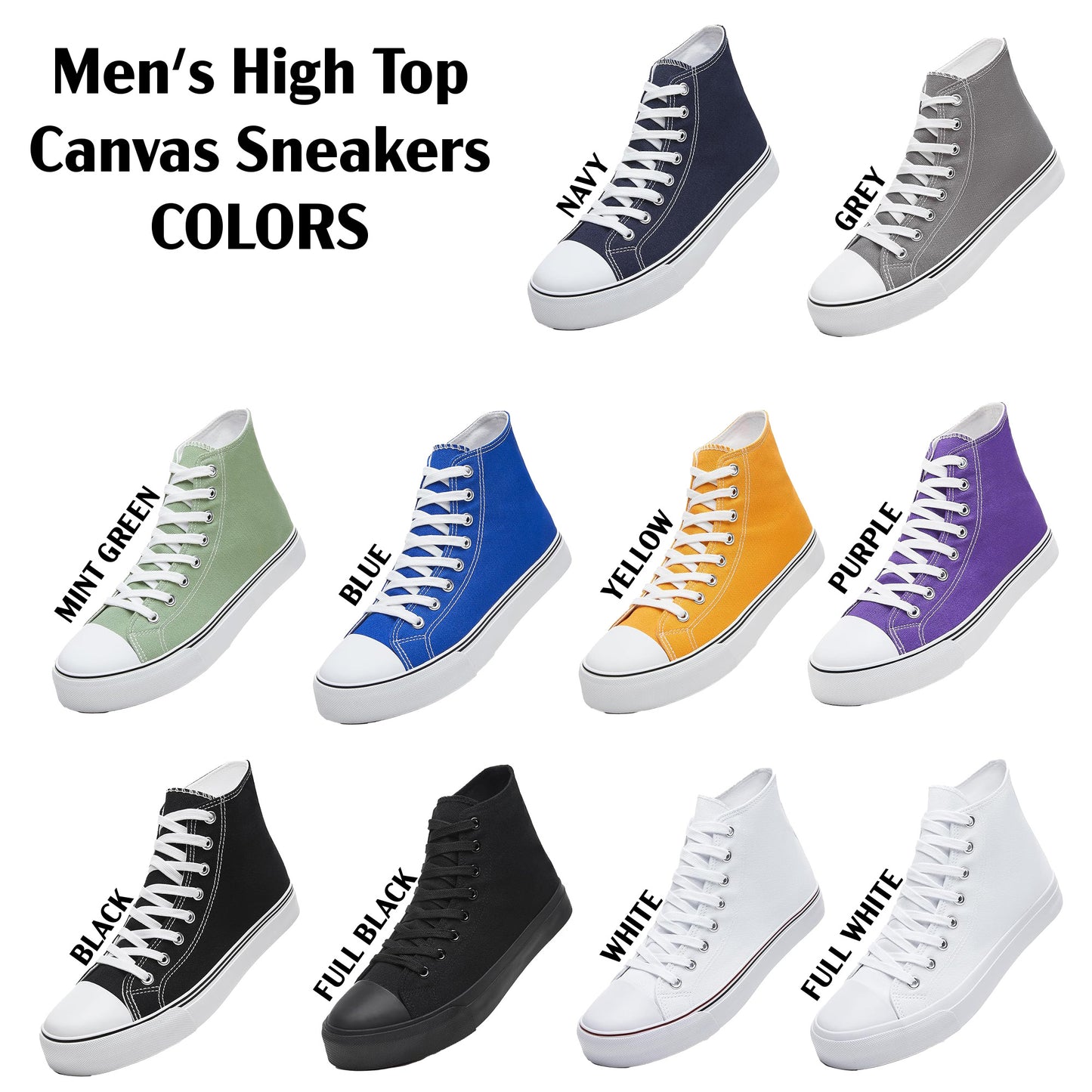 Custom Printed High Top Canvas Shoes, Lace up Canvas Sneakers