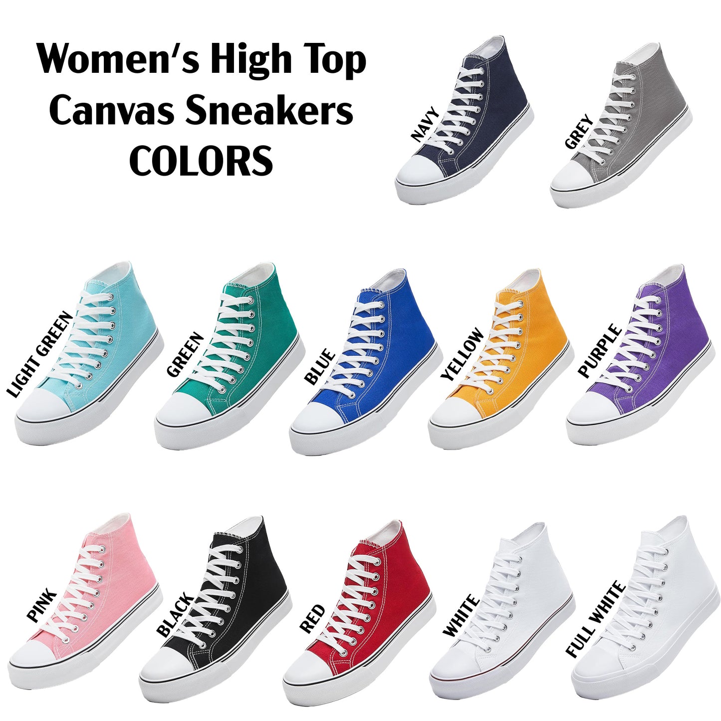 Custom Printed High Top Canvas Shoes, Lace up Canvas Sneakers