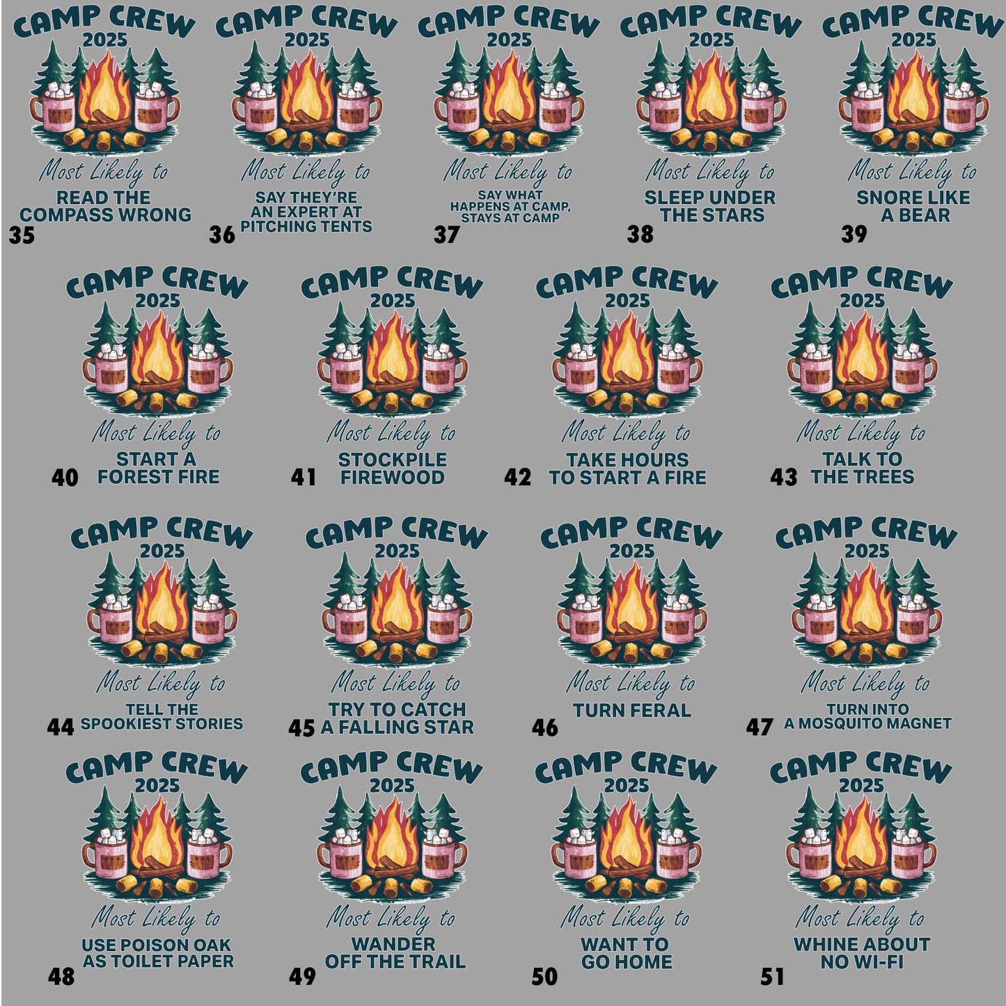 Custom Camping Group and Family Tshirts , Most Likely To (customtext) Design