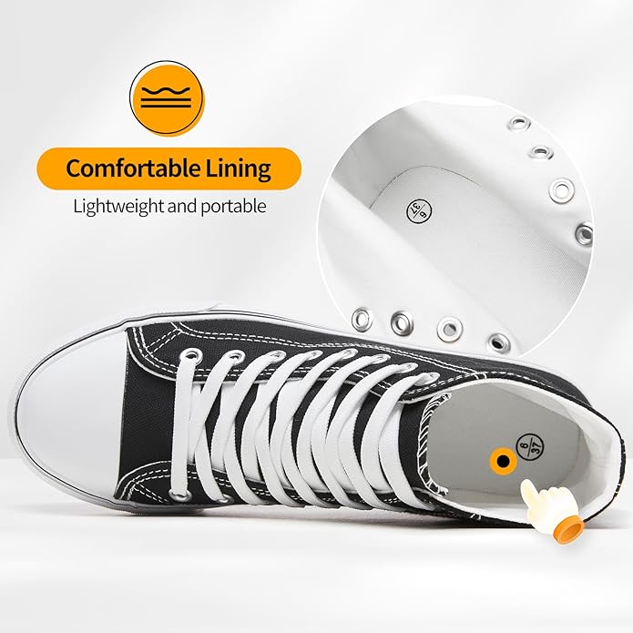 Custom Printed High Top Canvas Shoes, Lace up Canvas Sneakers