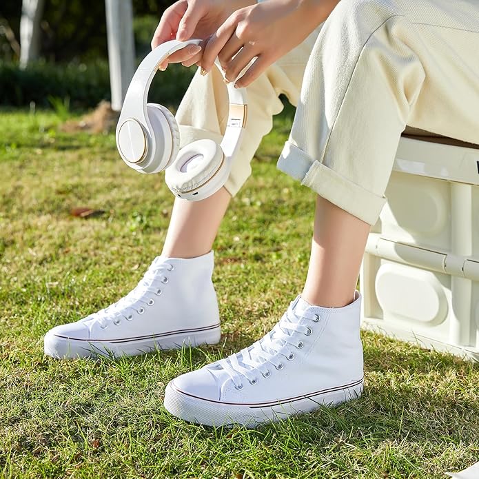 Custom Printed High Top Canvas Shoes, Lace up Canvas Sneakers