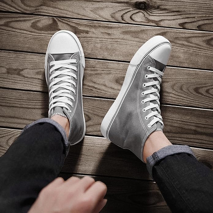 Custom Printed High Top Canvas Shoes, Lace up Canvas Sneakers