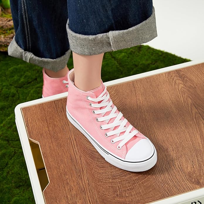 Custom Printed High Top Canvas Shoes, Lace up Canvas Sneakers