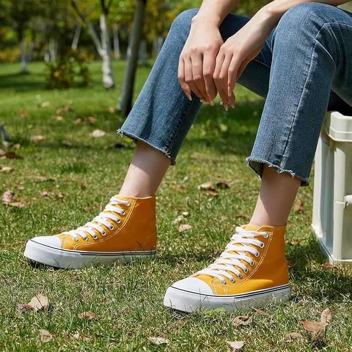 Custom Printed High Top Canvas Shoes, Lace up Canvas Sneakers