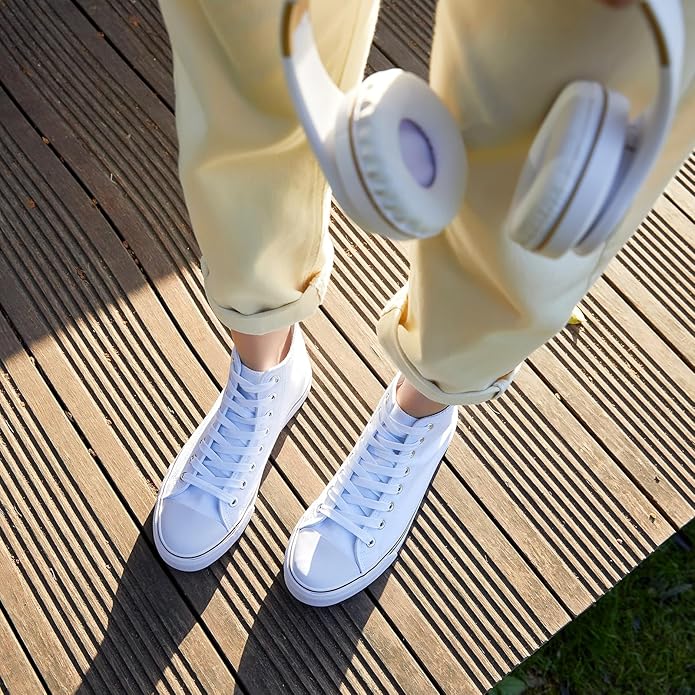 Custom Printed High Top Canvas Shoes, Lace up Canvas Sneakers
