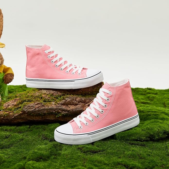 Custom Printed High Top Canvas Shoes, Lace up Canvas Sneakers