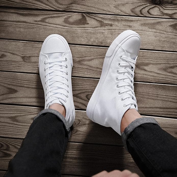 Custom Printed High Top Canvas Shoes, Lace up Canvas Sneakers