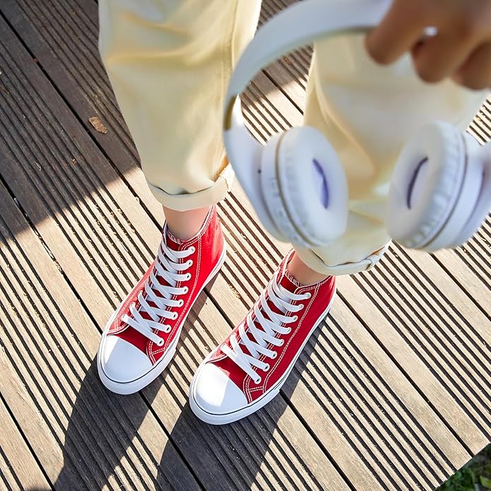 Custom Printed High Top Canvas Shoes, Lace up Canvas Sneakers