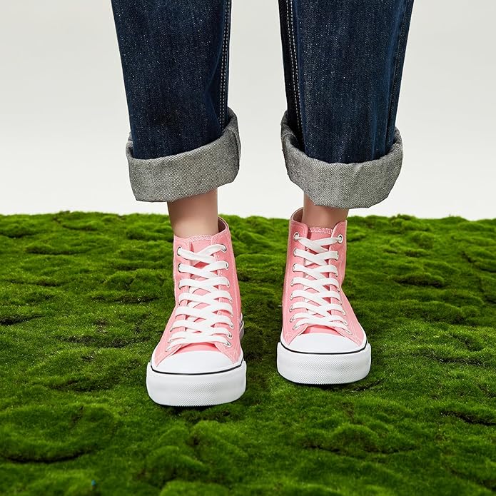 Custom Printed High Top Canvas Shoes, Lace up Canvas Sneakers