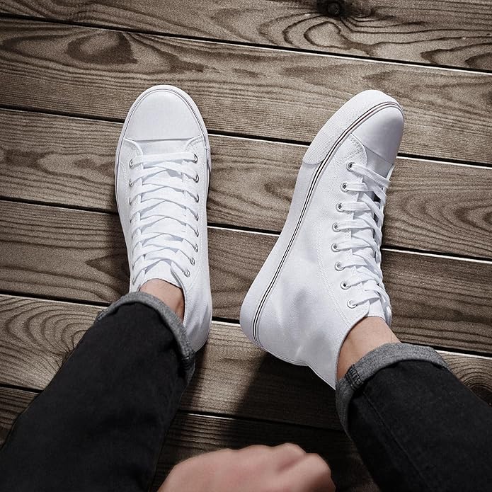 Custom Printed High Top Canvas Shoes, Lace up Canvas Sneakers