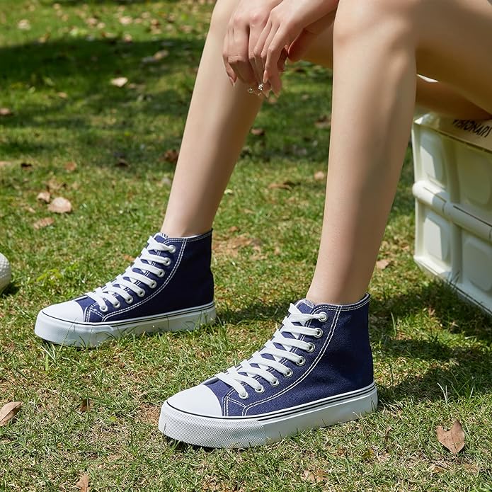 Custom Printed High Top Canvas Shoes, Lace up Canvas Sneakers