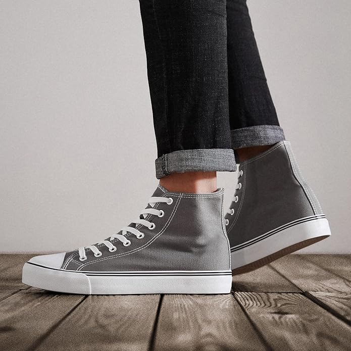 Custom Printed High Top Canvas Shoes, Lace up Canvas Sneakers