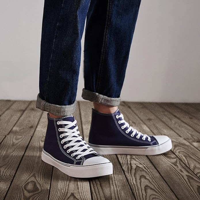Custom Printed High Top Canvas Shoes, Lace up Canvas Sneakers