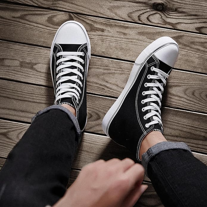 Custom Printed High Top Canvas Shoes, Lace up Canvas Sneakers