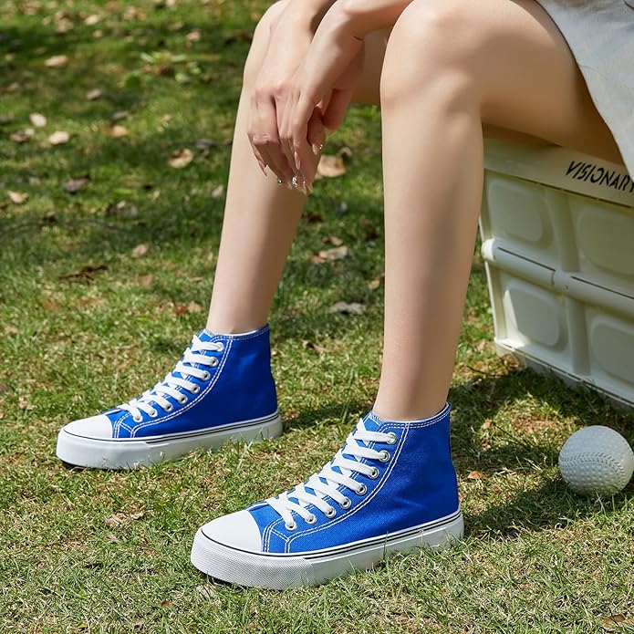 Custom Printed High Top Canvas Shoes, Lace up Canvas Sneakers