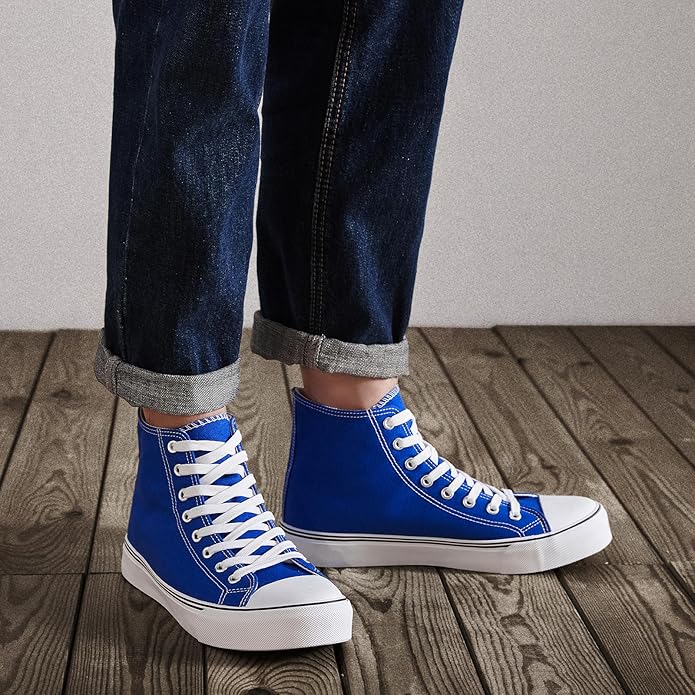 Custom Printed High Top Canvas Shoes, Lace up Canvas Sneakers
