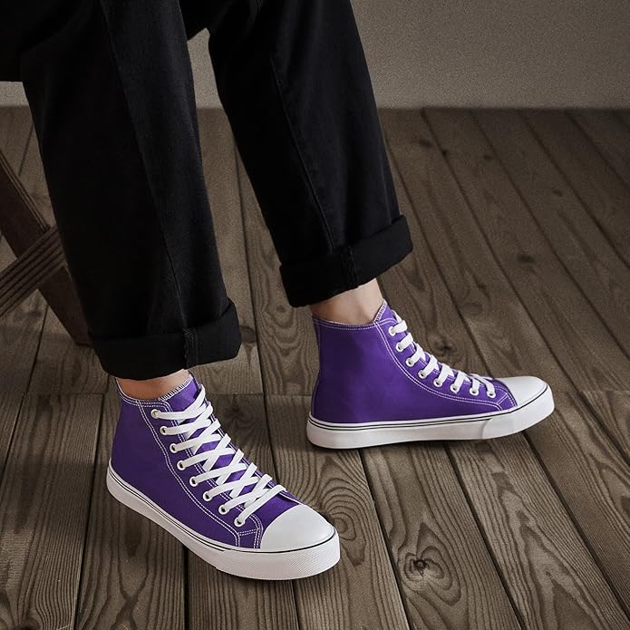 Custom Printed High Top Canvas Shoes, Lace up Canvas Sneakers
