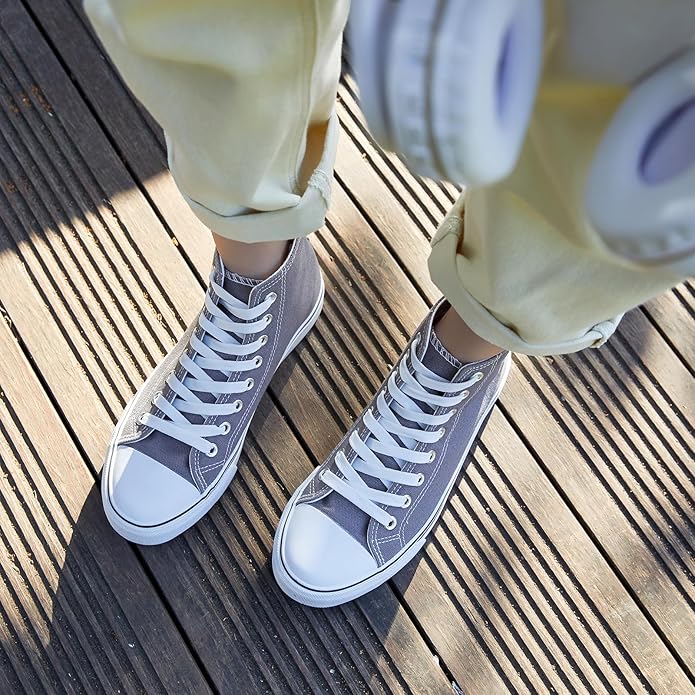 Custom Printed High Top Canvas Shoes, Lace up Canvas Sneakers