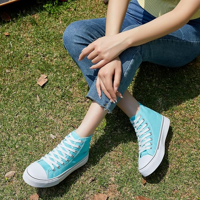 Custom Printed High Top Canvas Shoes, Lace up Canvas Sneakers