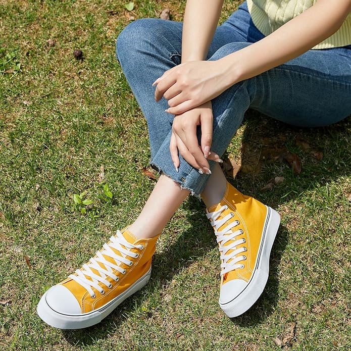 Custom Printed High Top Canvas Shoes, Lace up Canvas Sneakers