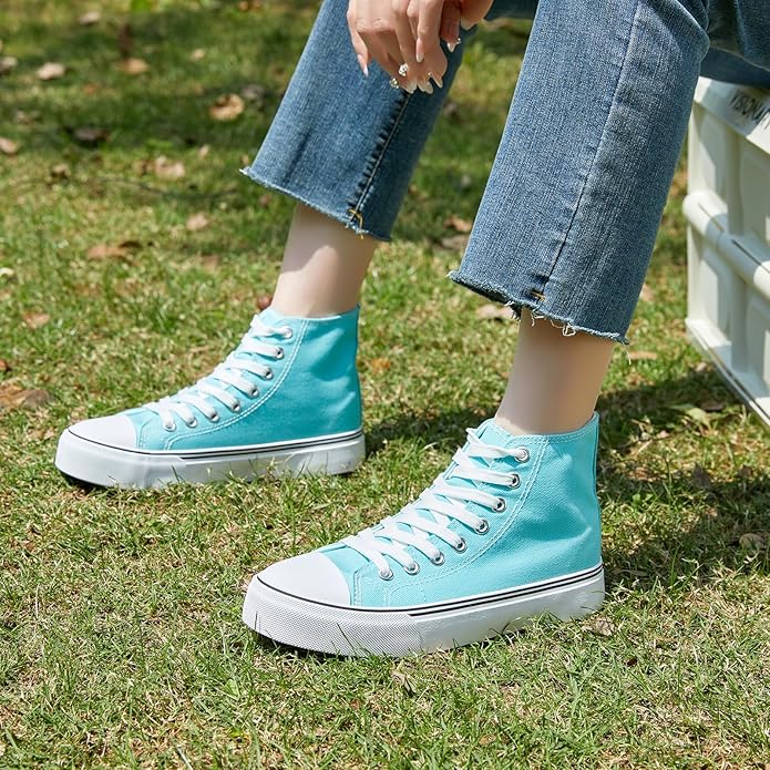 Custom Printed High Top Canvas Shoes, Lace up Canvas Sneakers