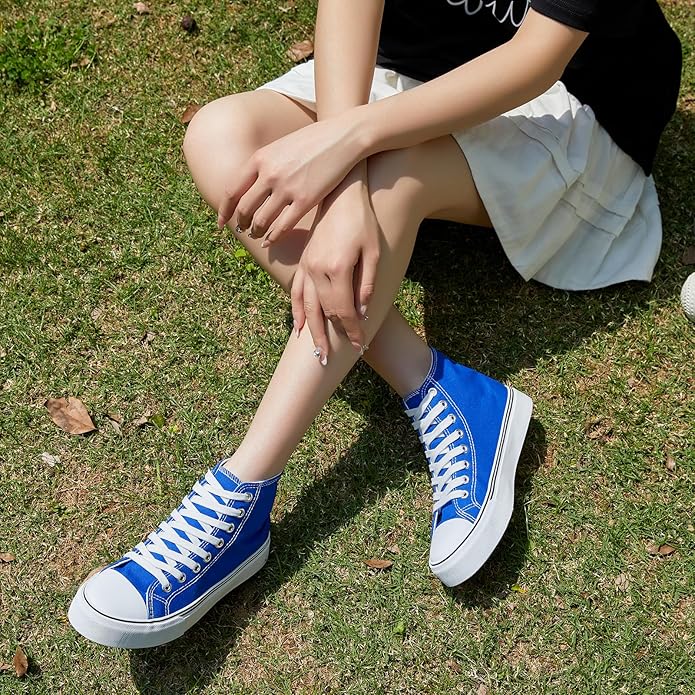 Custom Printed High Top Canvas Shoes, Lace up Canvas Sneakers