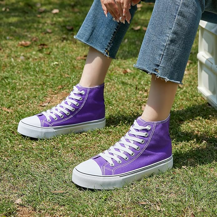 Custom Printed High Top Canvas Shoes, Lace up Canvas Sneakers