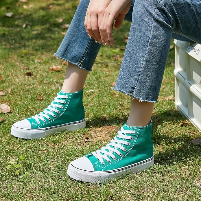 Custom Printed High Top Canvas Shoes, Lace up Canvas Sneakers