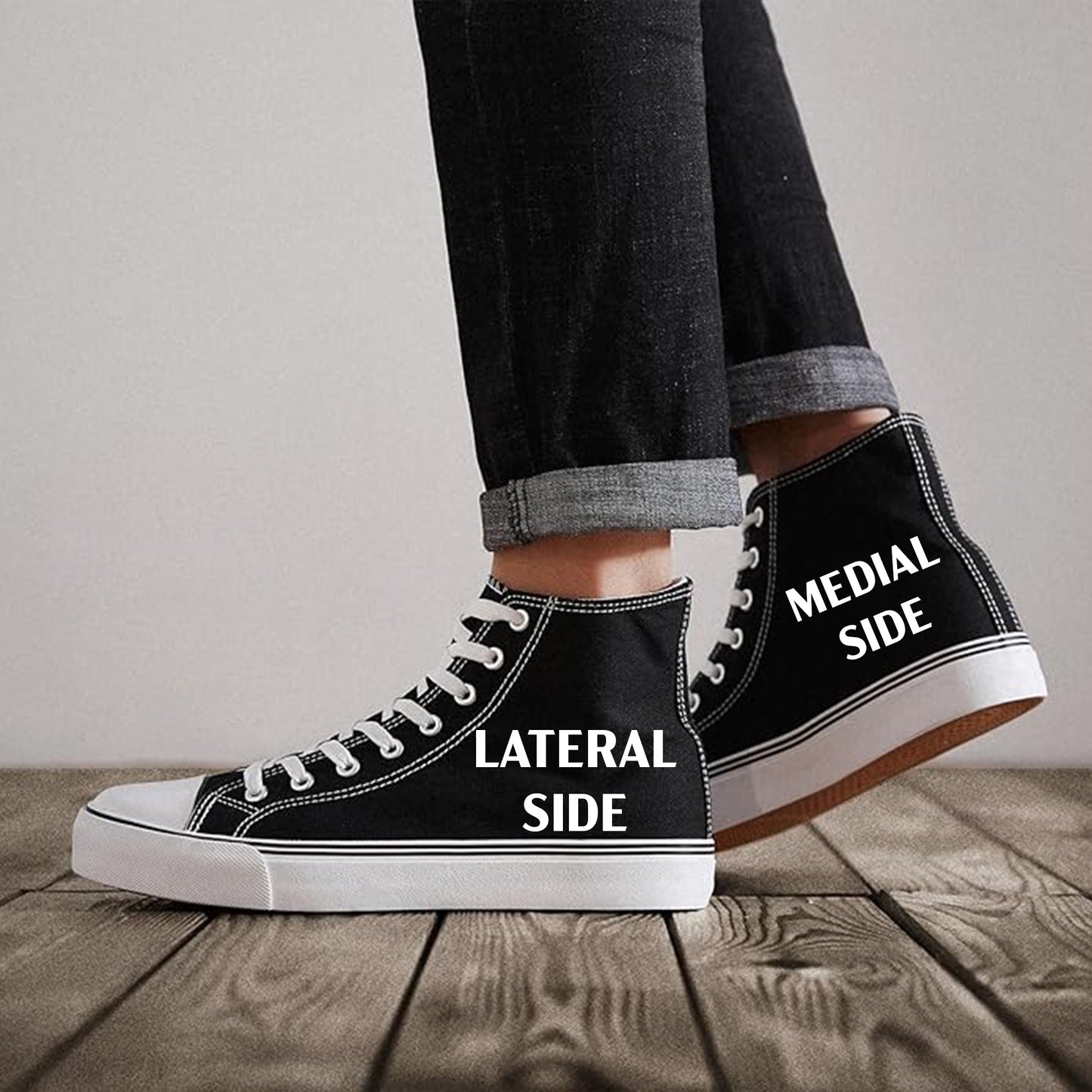 Custom Printed High Top Canvas Shoes, Lace up Canvas Sneakers