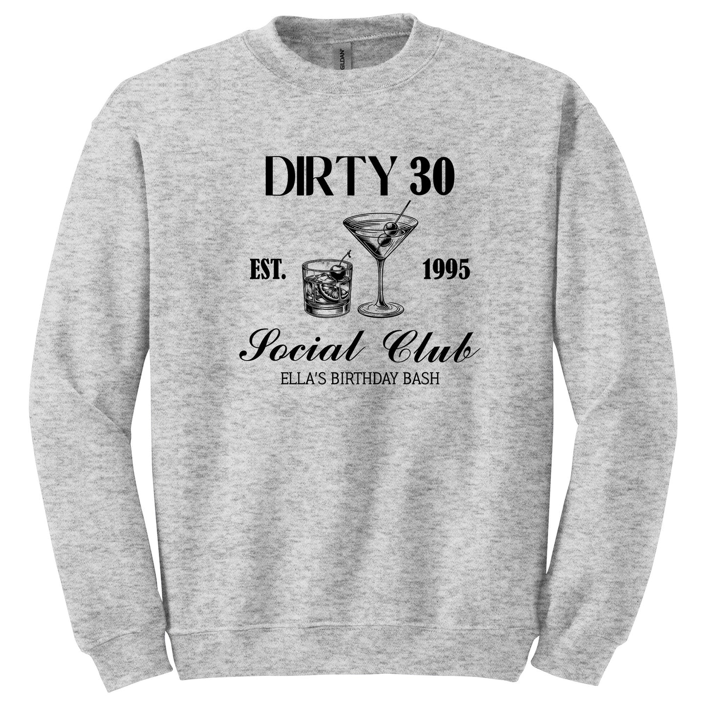 Custom Dirty 30 Birthday Party Social Club T-shirt