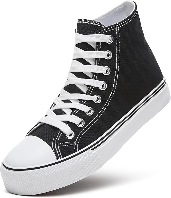 Custom Printed High Top Canvas Shoes, Lace up Canvas Sneakers