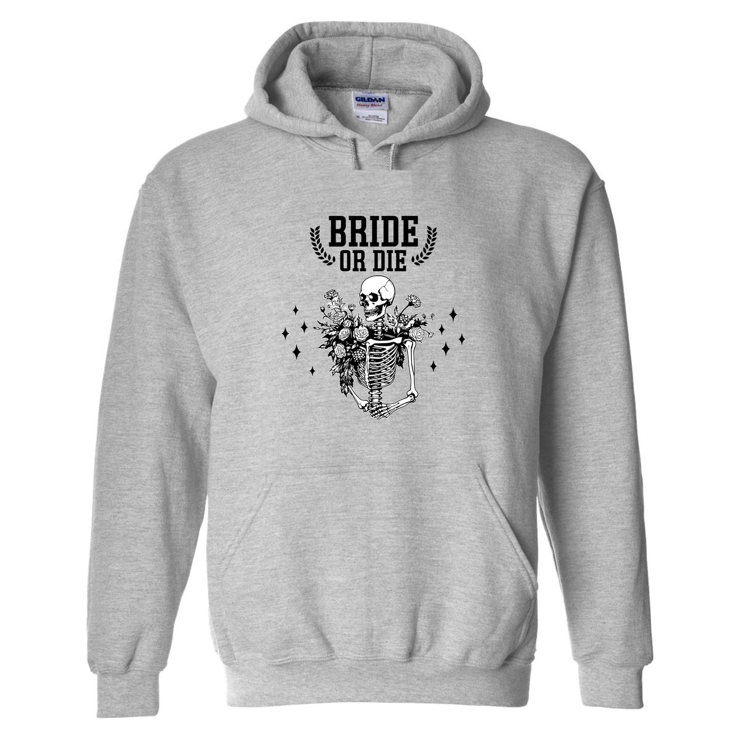 Funny Skeleton Bachelorette Party T-shirt with "Bride or Die" and "Til Death Do Us Party" Designs
