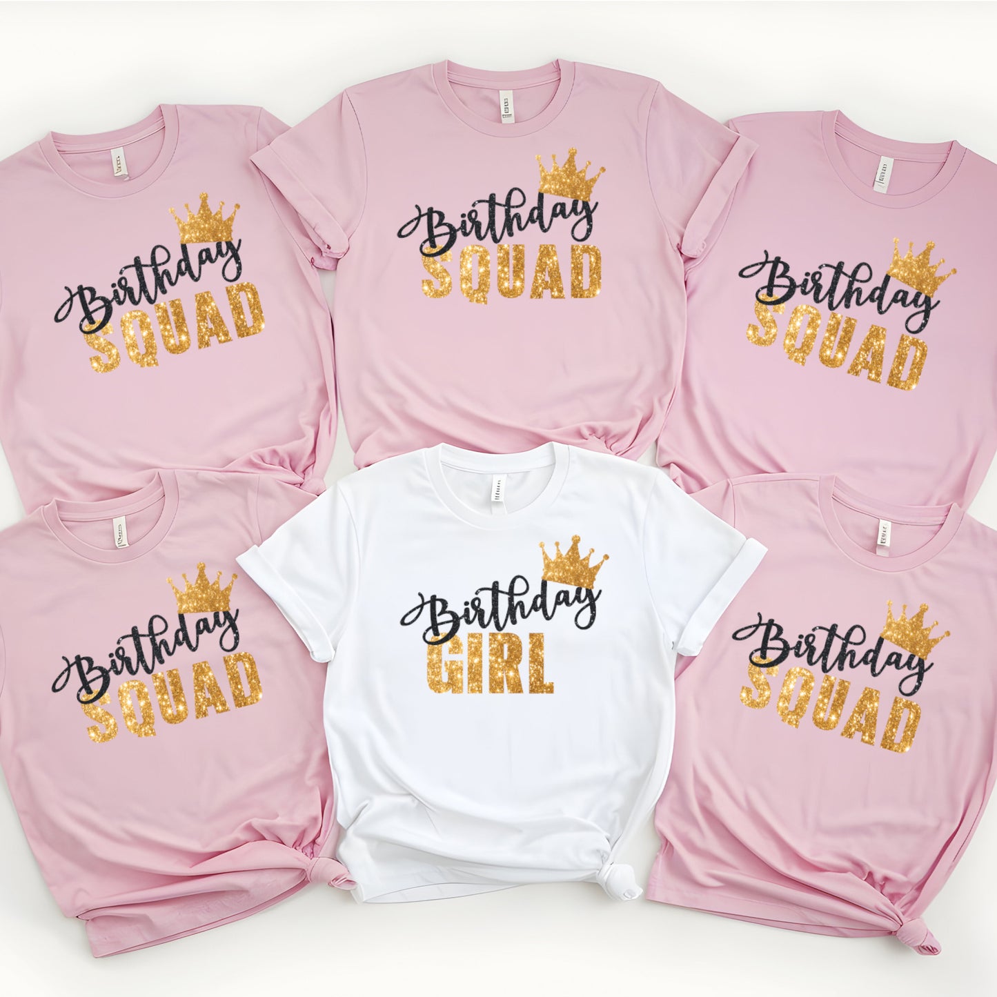 Birthday Crew Gold Team Matching Party T-shirts