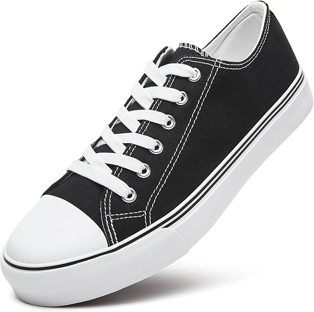 Custom Printed Low Top Canvas Shoes,Lace up Canvas Sneakers,Casual White Tennis Walking Shoes