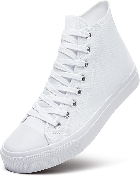 Custom Printed High Top Canvas Shoes, Lace up Canvas Sneakers