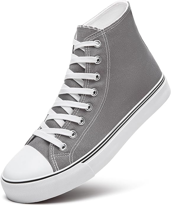 Custom Printed High Top Canvas Shoes, Lace up Canvas Sneakers
