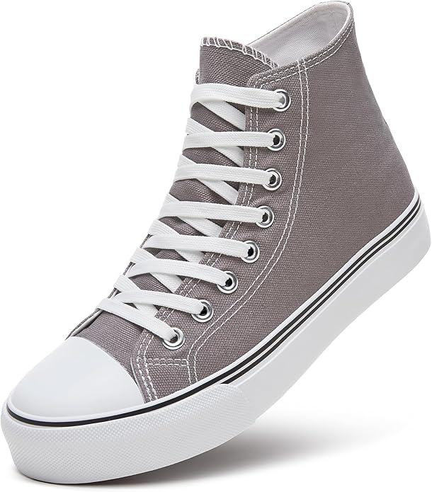 Custom Printed High Top Canvas Shoes, Lace up Canvas Sneakers