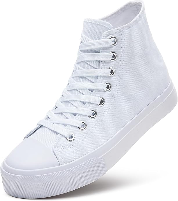 Custom Printed High Top Canvas Shoes, Lace up Canvas Sneakers