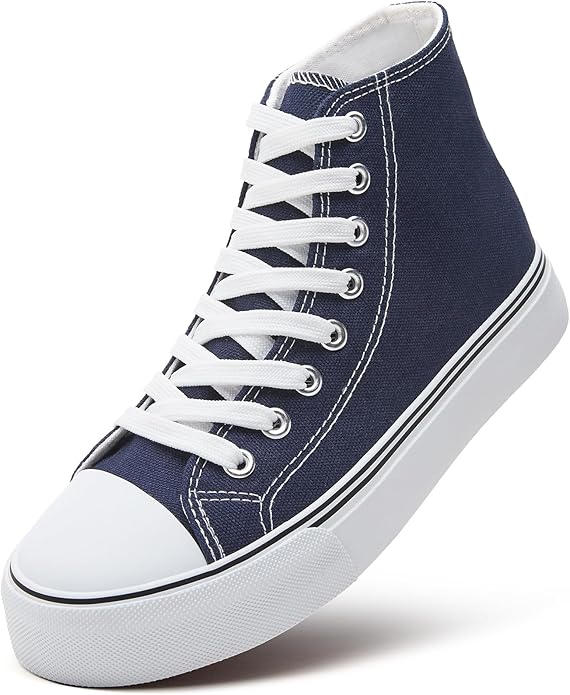 Custom Printed High Top Canvas Shoes, Lace up Canvas Sneakers