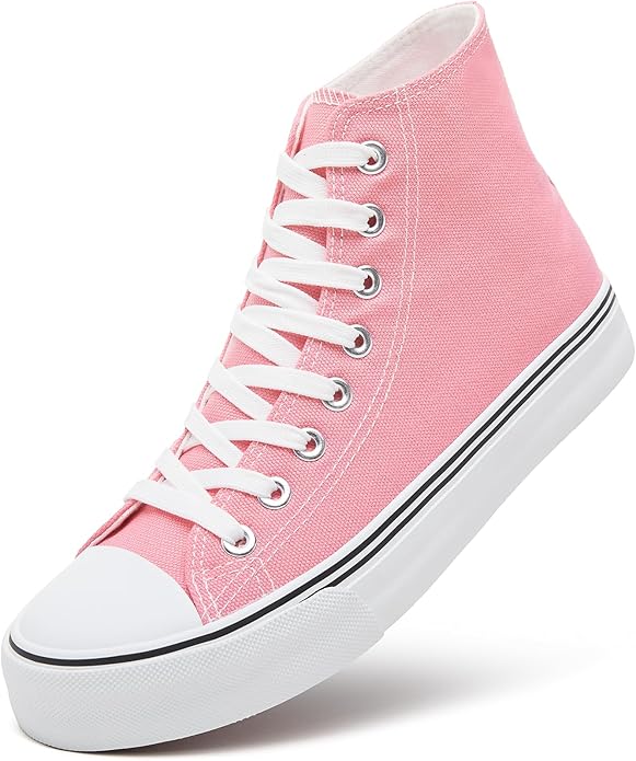 Custom Printed High Top Canvas Shoes, Lace up Canvas Sneakers
