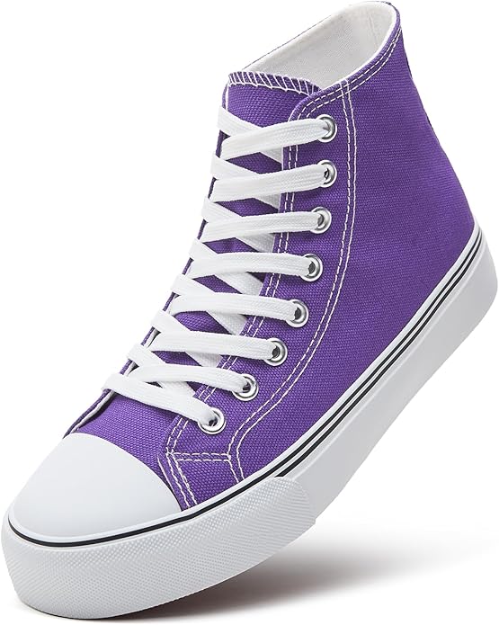 Custom Printed High Top Canvas Shoes, Lace up Canvas Sneakers