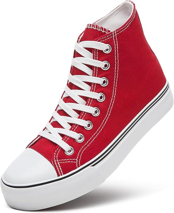 Custom Printed High Top Canvas Shoes, Lace up Canvas Sneakers