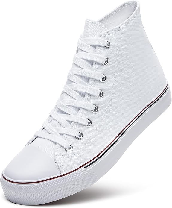 Custom Printed High Top Canvas Shoes, Lace up Canvas Sneakers