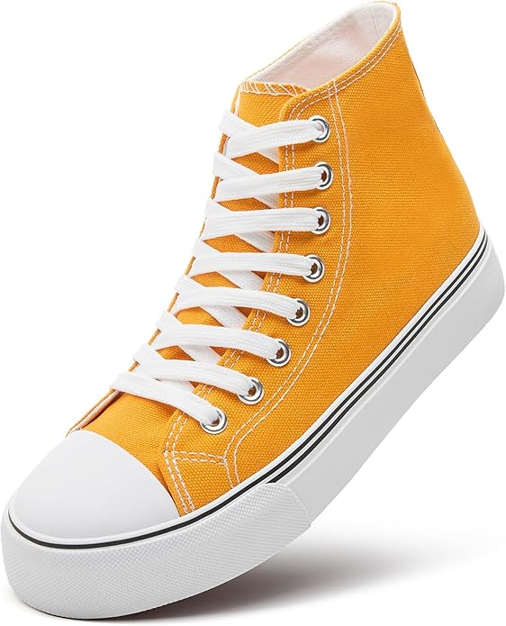 Custom Printed High Top Canvas Shoes, Lace up Canvas Sneakers