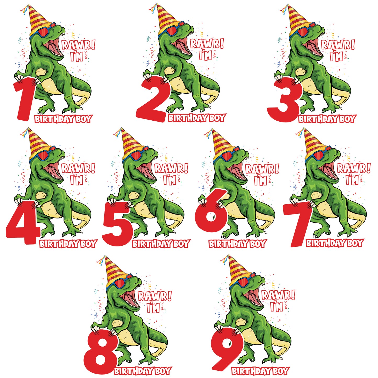 T-Rex Dinosaur Birthday Shirt