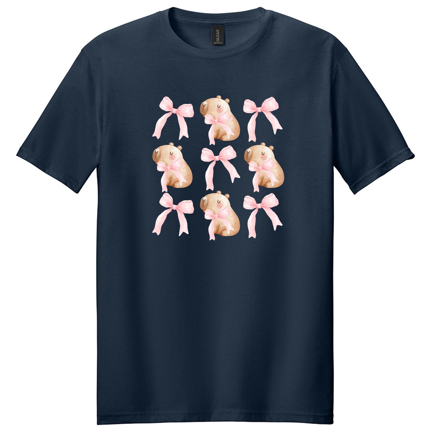 Cute Capybara with Pink Bows T-Shirt