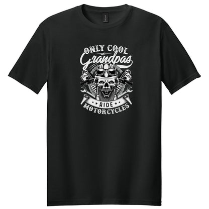 Only Cool Grandpa Ride Motorcycles Skull T-Shirt