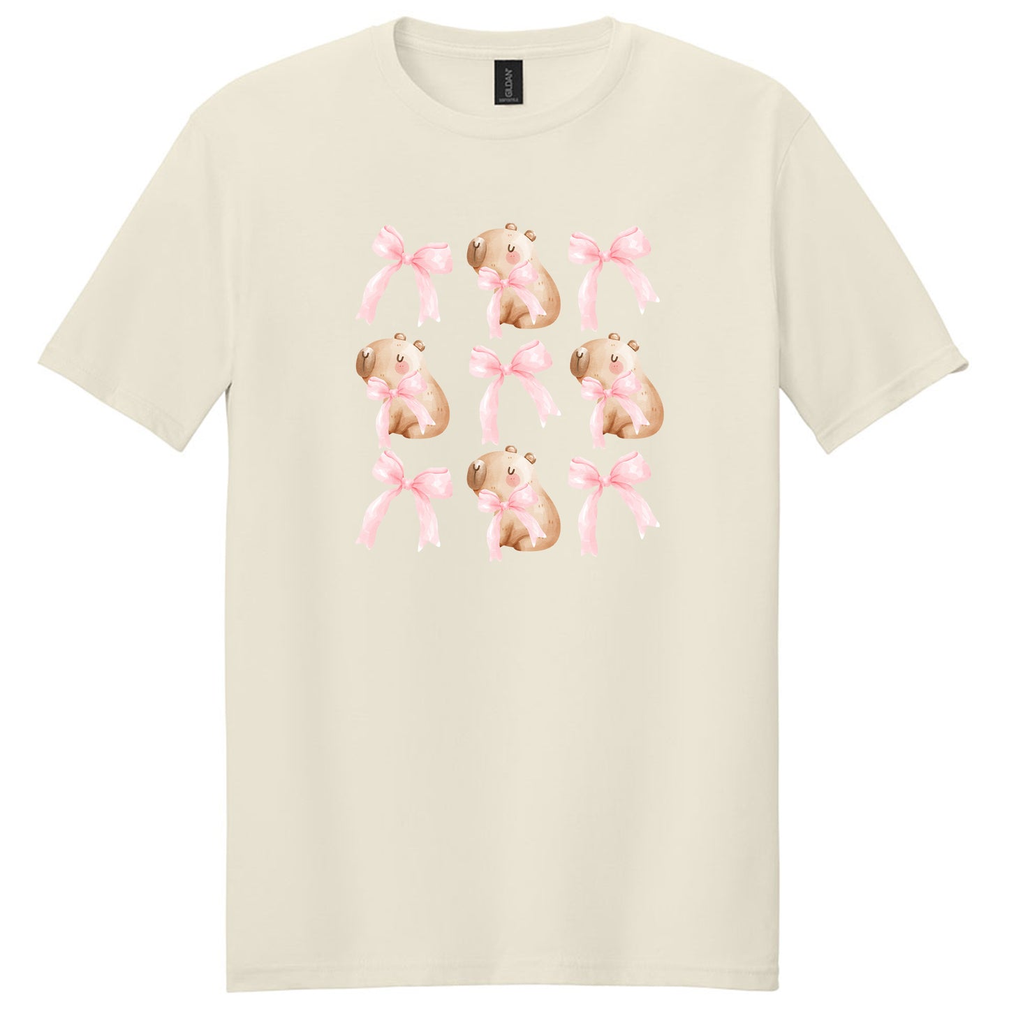 Cute Capybara with Pink Bows T-Shirt