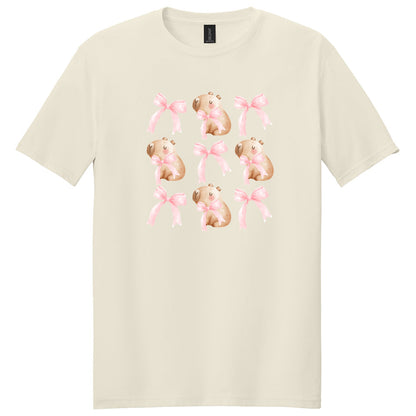 Cute Capybara with Pink Bows T-Shirt